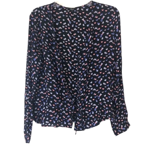 Rails Long Sleeve Butterfly Button Up Front Tie S - Picture 2 of 10